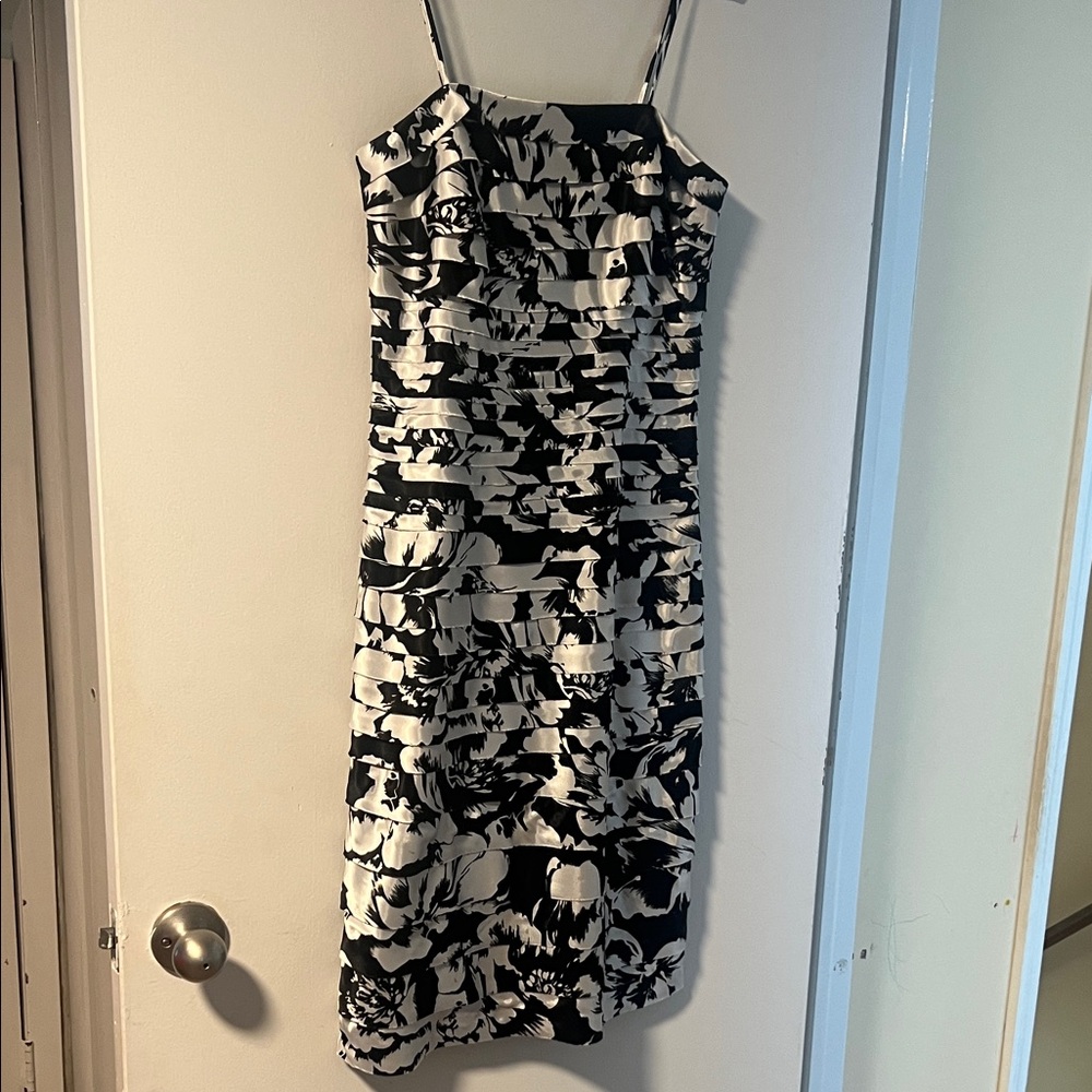 White House Black Market Striped Floral Midi Dress